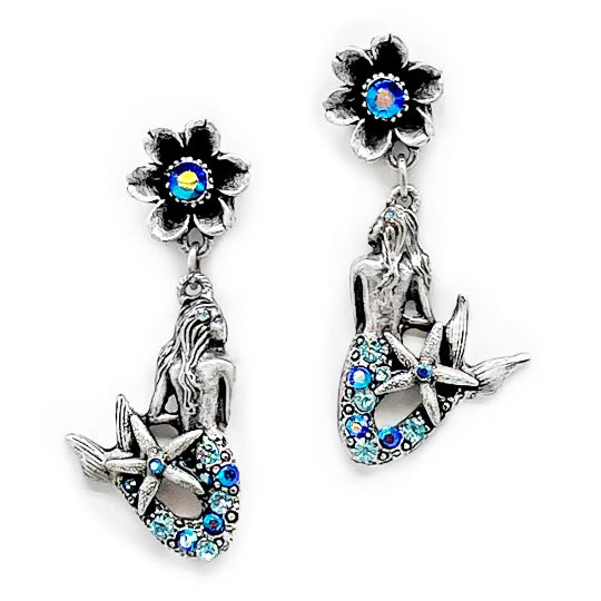 Mermaid And Flower Earrings La Contessa By Mary Demarco 0459