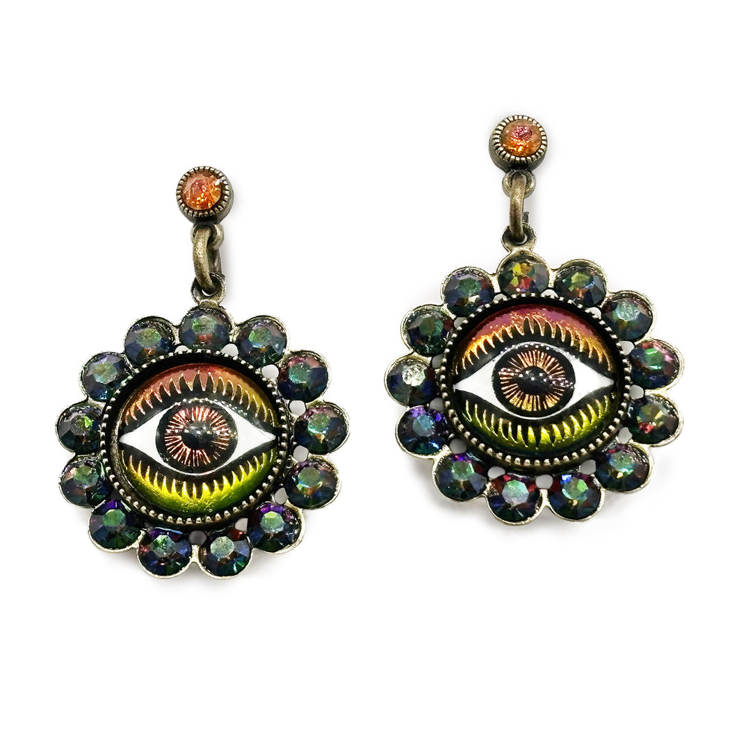 Evil Eye  Vitrail earrings