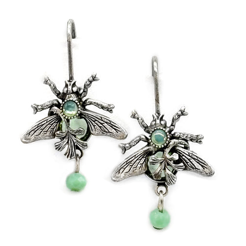 Mini Bee and vine earrings