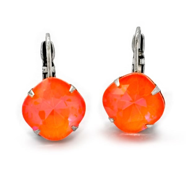 Classic cushion stone earrings-OJ-12mm