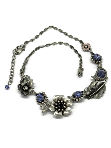 NK-32 40TH BDAY Tanzanite asymmetrical necklace