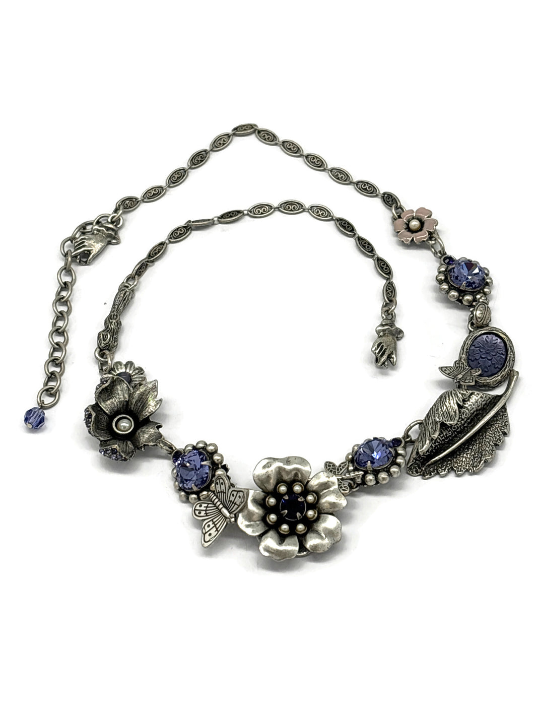 NK-32 40TH BDAY Tanzanite asymmetrical necklace