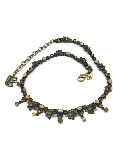 Nk-37 40th BDAY Topaz leaf necklace