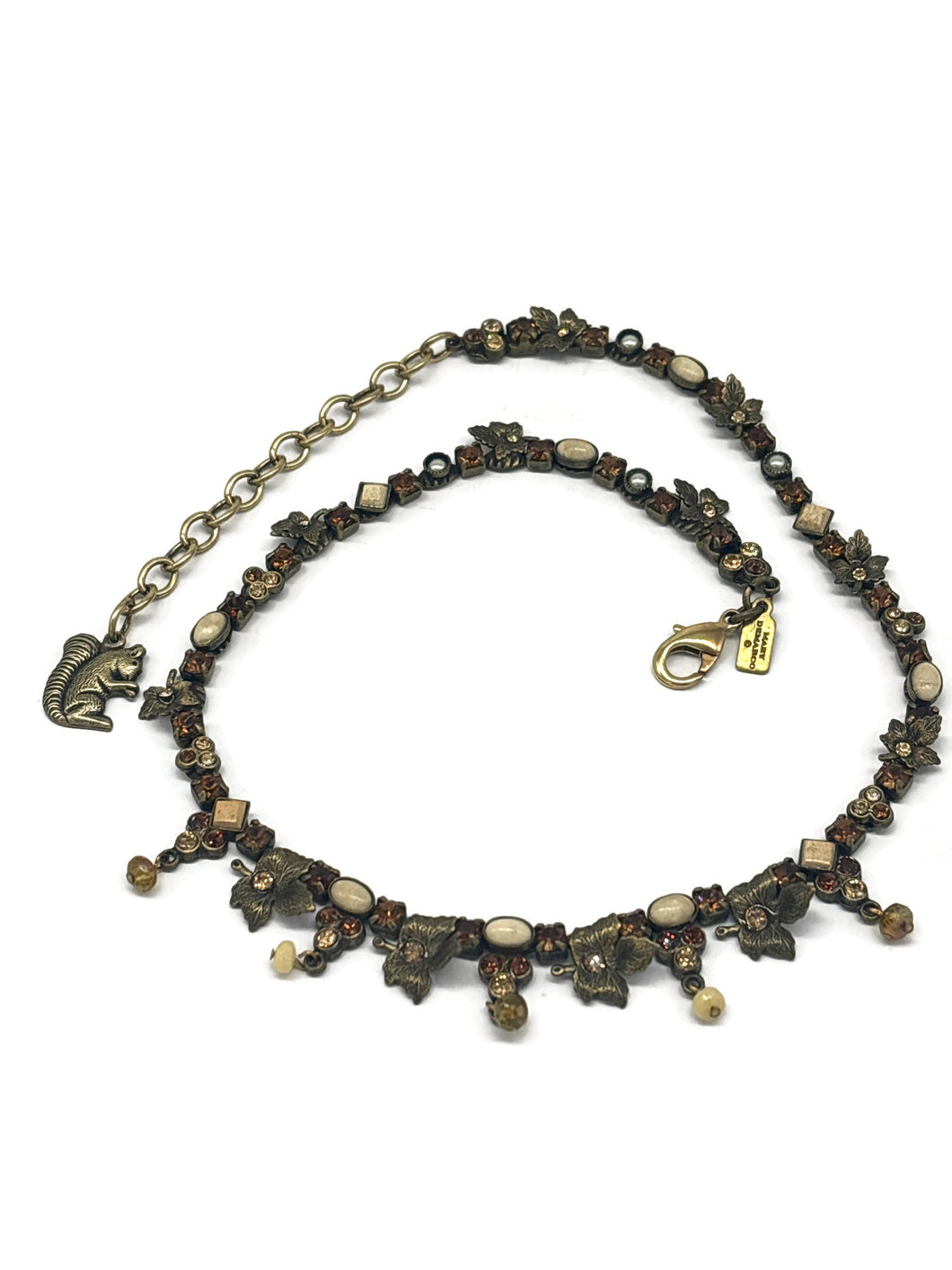 Nk-37 40th BDAY Topaz leaf necklace