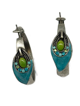 Load image into Gallery viewer, ER-106 40TH BDAY Peacock hoops