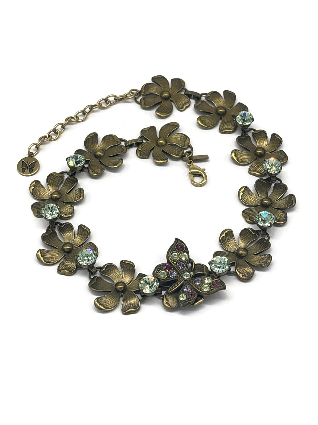 Nk-40 40th BDAY Butterfly Flower Necklace