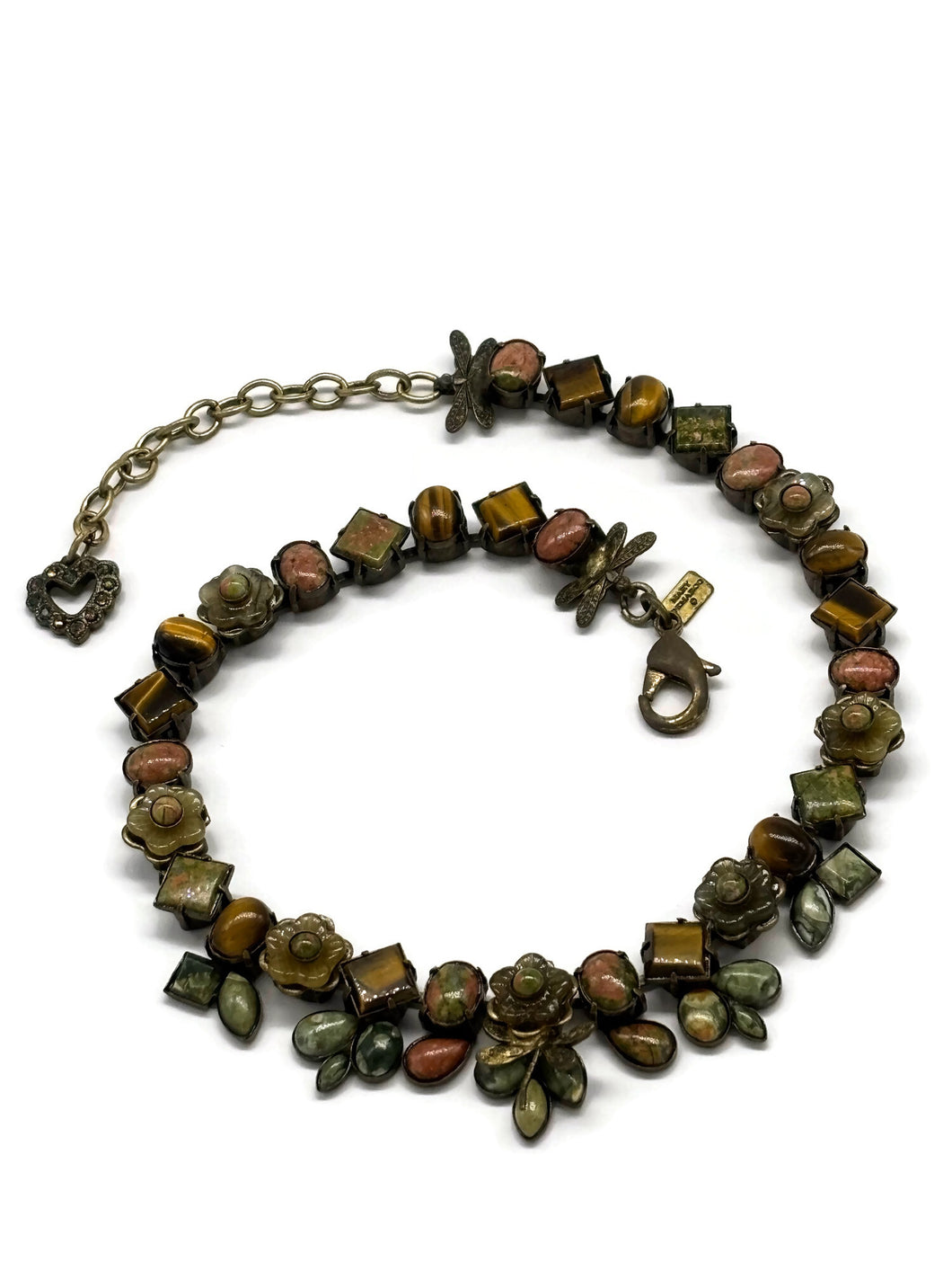 Nk-5 40TH BDAY Flowers and multi stone necklace