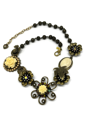Nk-14 40th BDAY Asymmetrical Flower Necklace
