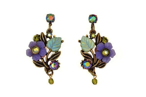 Purple Flower Earrings