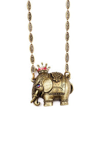 The "Royals" Chunky Elephant Long Pendant Necklace
