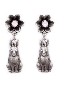 The "Hip Hop" Flower and Bunny Dangle Earrings