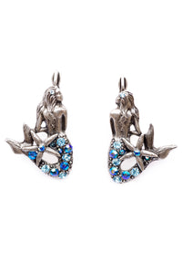 The "Under the Sea" Right and Left Mermaids with Starfish Tail Eurowire Earrings