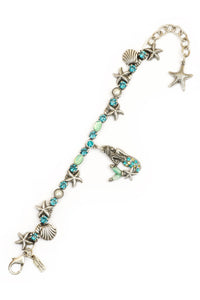 The "Under the Sea" Single Strand Bracelet with Medium Mermaid Charm