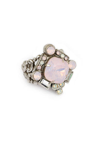 The "Pretty in Pink" Art Deco Design Adjustable Ring