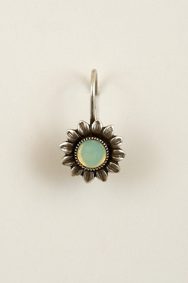Handmade Sunflower Earrings in Silver