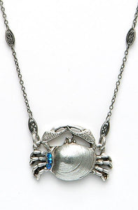 Blue Crab Pendant Necklace