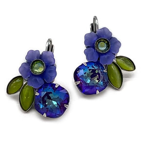 Purple Rain ultra purple flower earrings.