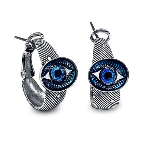 Evil eye hoop earrings