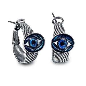 Evil eye hoop earrings
