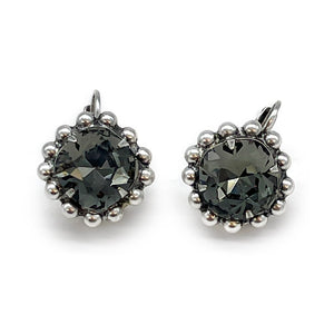 Black diamond crystal earrings-Er-9204 in black diamond