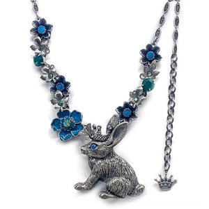 King rabbit statement necklace