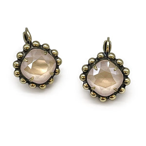 Ivory cream opal crystal earrings Er-9204