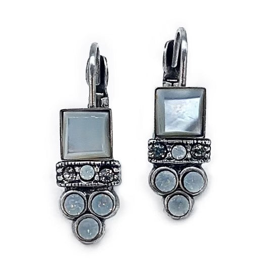 Classic square and pave stone earrings.