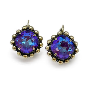Ultra purple crystal earrings-Er-9204