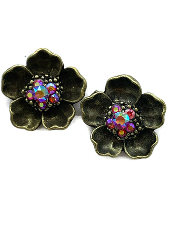 Flower post  back earring