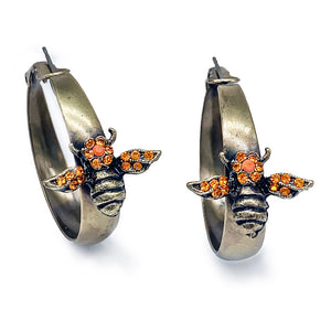 Bee hoop earrings