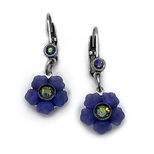 Flower drop earrings in Purple Rain.