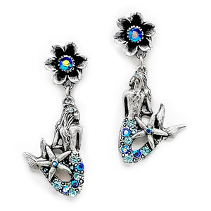 Mermaid and Flower earrings