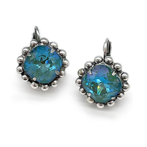 Silky Sage green crystals earrings-Er-9204